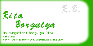 rita borgulya business card